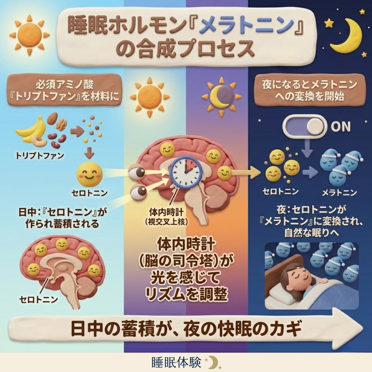 セロトニンがメラトニンに変換されるプロセス