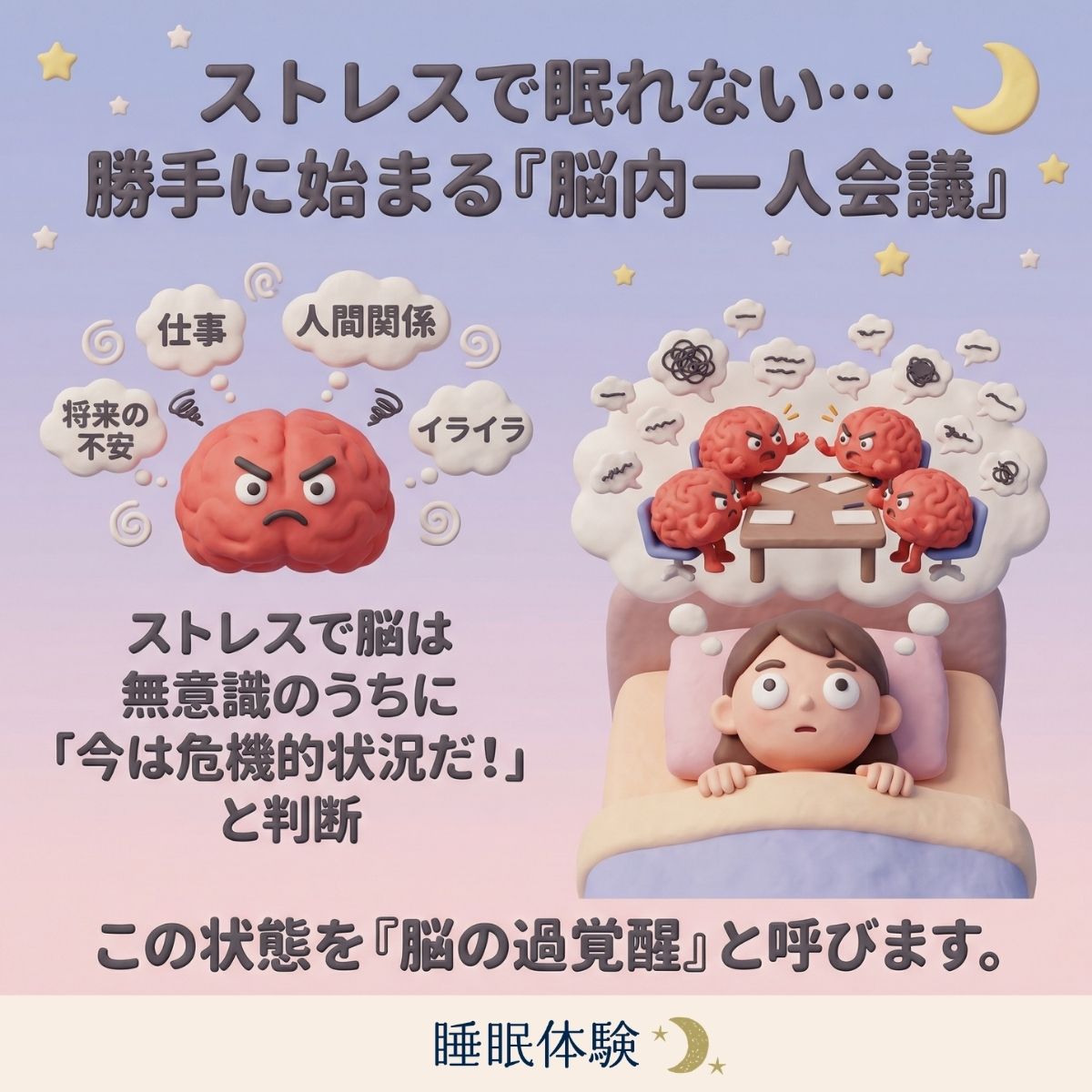 ストレスで眠れない…勝手に始まる『脳内一人会議』
