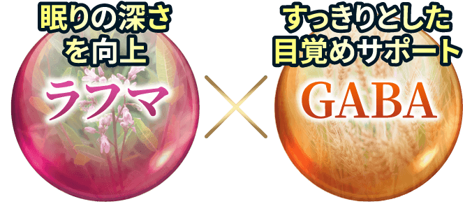 睡眠の質（眠りの深さ）を向上「ラフマ」×すっきりとした目覚めサポート「GABA」
